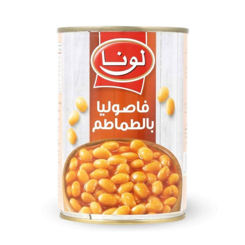 فاصوليا بالطماطم مطبوخة لانشور 400 جرام*6 حبة (نصف درزن)