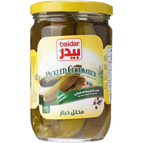 مخلل خيار بيدر وسط  660 جرام *6 حبة (نصف كرتون)