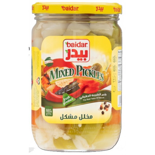 مخلل مشكل بيدر وسط 660 جرام *12 حبة (كرتون)