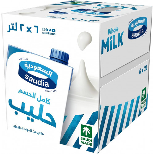 حليب السعودية 6 حبة*2 لتر (كرتون)