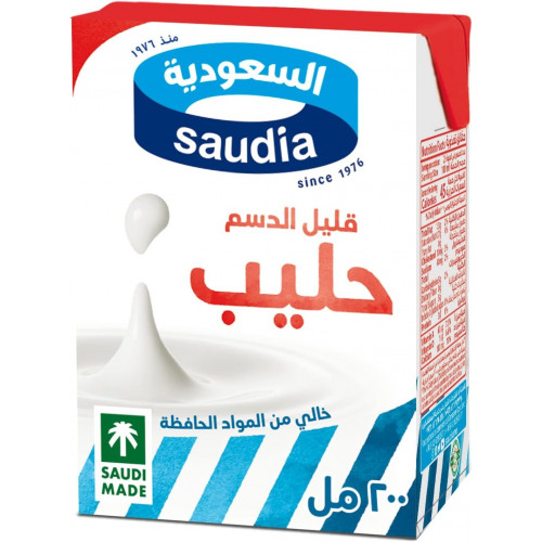 حليب السعودية قليل الدسم 200مل*6 حبة (نصف درزن)