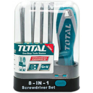 طقم مفكات متﻌدد الرﺅوﺱ قابل للتبديل توتال