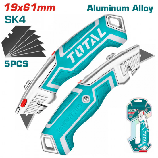 مشرط مائل متعدد الإستخدام مع 5 نصلات 45 × 180 مم توتال