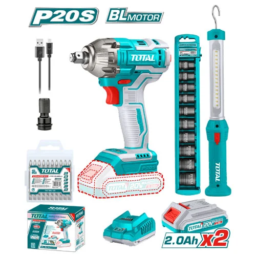 دريل بطارية 1/2 بوصة لقم وصواميل + طقم لقم + بلادوس توتال