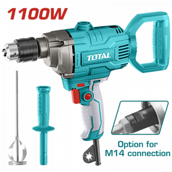 دريل صناعي مع خلاط دهان 16 مم 1100 واط توتال