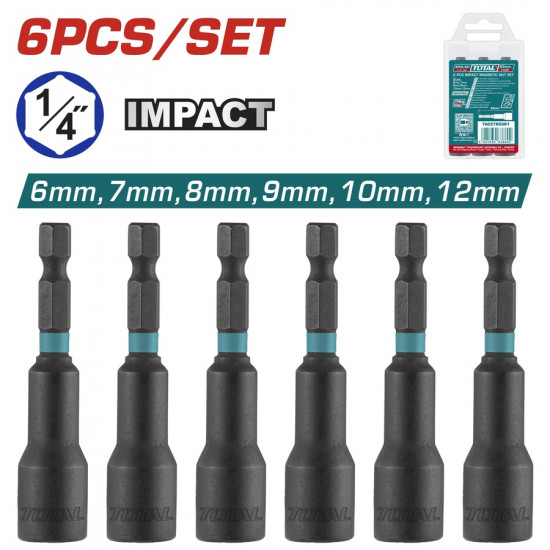 طقم لقم مفاتيح دريل مغناطيسية 6-12مم 6 قطع توتال 