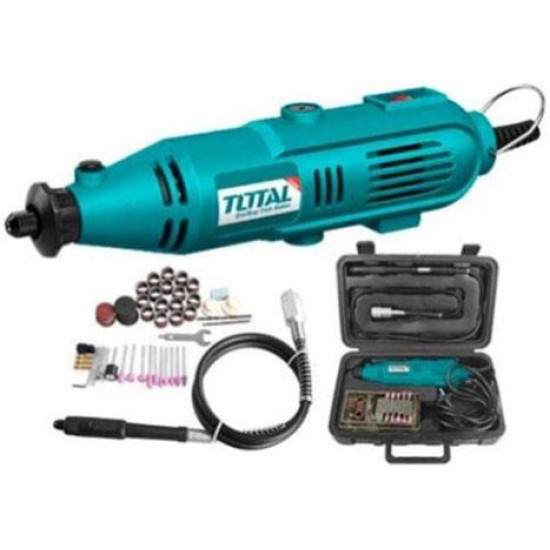 دريل و صاروخ صغير 130 واط مع 100 قطعة اكسسوارات توتال دريل و صاروخ صغير 130 واط مع 100 قطعة اكسسوارات توتال