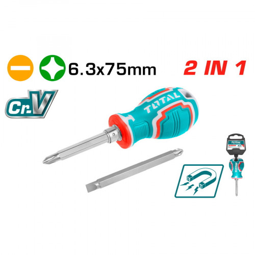 مفك 2 في واحد قلاب انجاصة 6.35*75 توتال مفك 2 في واحد قلاب انجاصة 6.35*75 توتال