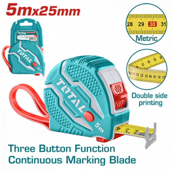 متر يد  ربر 5 متر * 25 مم توتال