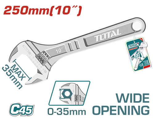 مفتاح اسبانه يد كروم 250 مم 10 انش توتال
