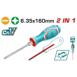 مفك قلاب يد كاوتش 160 ملم 2×1  توتال 