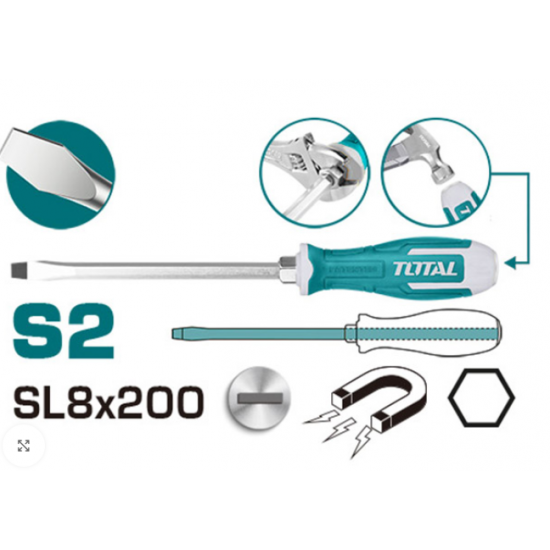 مفك ضرب عادي قياس 8*200 ملم توتال