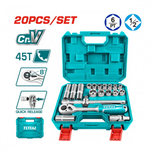 ﻁﻘﻡ لقم 20 ﻗﻁﻌﺔ  نص بوصة من توتال