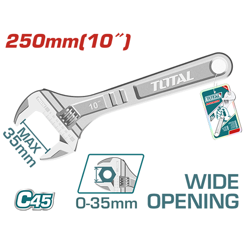 ﻣﻔﺗﺎﺡ ﺍﺳﺑﺎﻧﺎ ﻳﺩ ﻛﺭﻭﻡ 250ﻣﻡ 10 انش توتال ﻣﻔﺗﺎﺡ ﺍﺳﺑﺎﻧﺎ ﻳﺩ ﻛﺭﻭﻡ 250ﻣﻡ 10 انش توتال