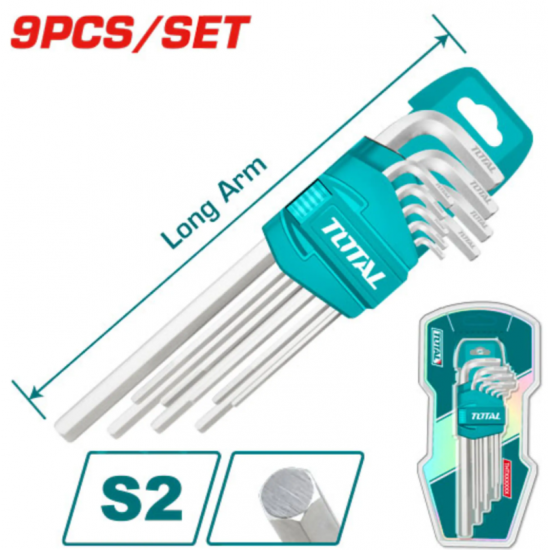 طقم مفاتيح النكي 9PCS/SET مسدس قصير توتال