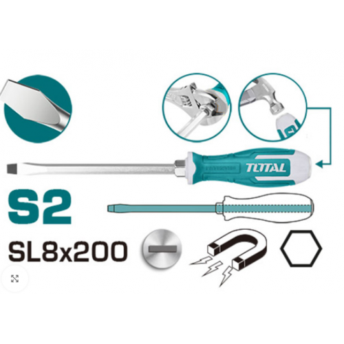 مفك ضرب عادي قياس 8*200 ملم توتال مفك ضرب عادي قياس 8*200 ملم توتال