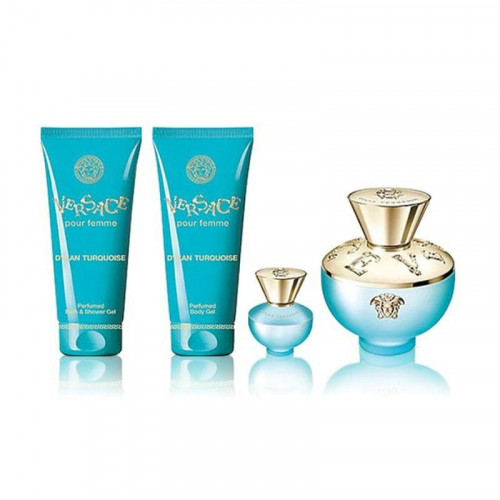 Versace Dylan Turquoise Gift Set (Eau de Toilette 100ml + 5ml Travel Spray + 100ml Body Lotion + 100ml Shower Gel)
