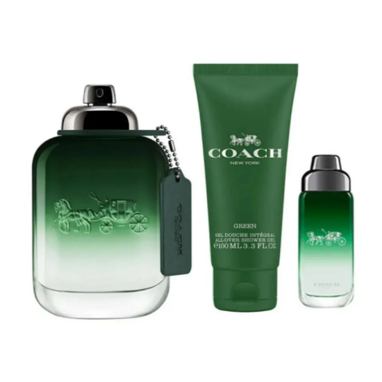 Coach Green Set (Eau de Toilette 90ml + 10ml + Shower Gel 100ml)