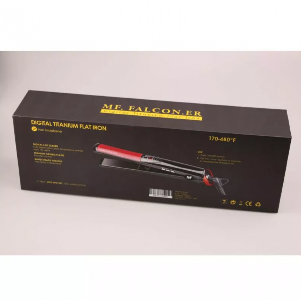 ام اف فالكون مكواة فرد الشعر -أسود