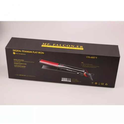 ام اف فالكون مكواة فرد الشعر -أسود