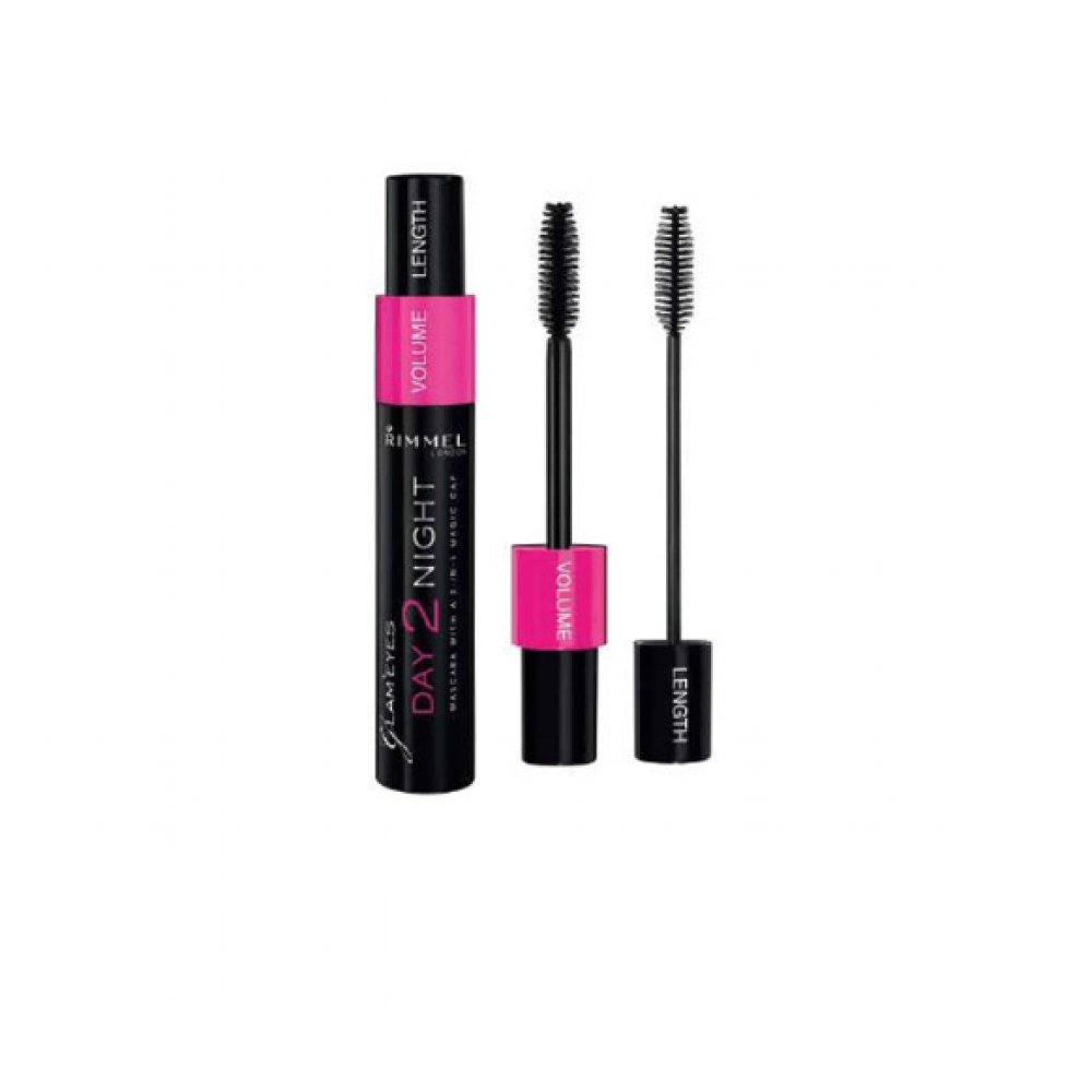 ماسكرا داي تو نايت مقاومة للماء من ريميل لندن - 001 اسود