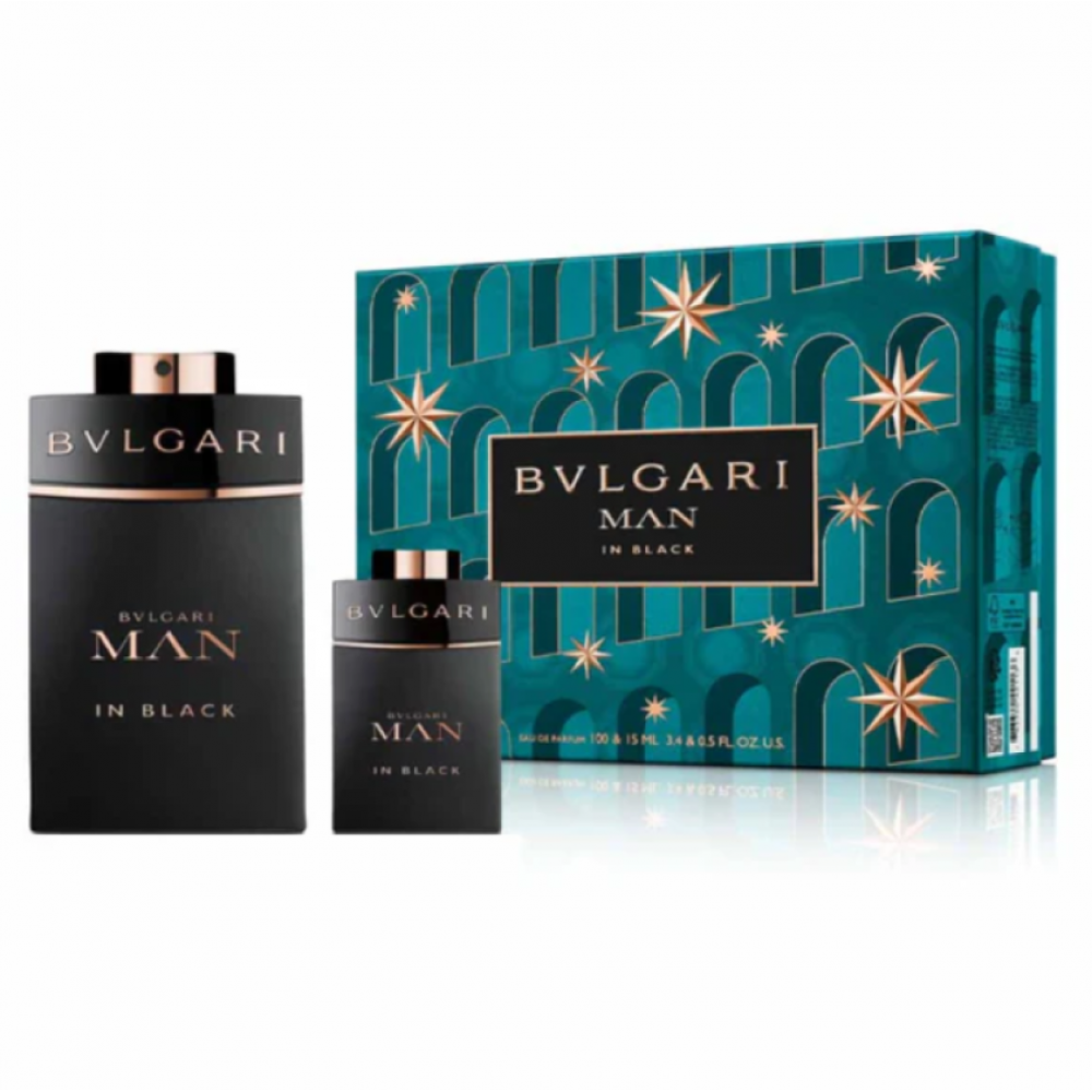 طقم بولغاري مان ان بلاك رجالي او دي بارفيوم 100 مل + 15 مل