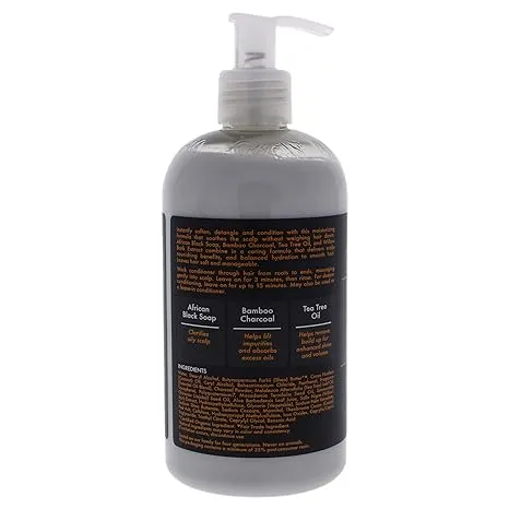 بلسم لاستعادة التوازن بالصابون الأفريقي الأسود وفحم الخيزران من شيا مويستشر 384مل بلسم لاستعادة التوازن بالصابون الأفريقي الأسود وفحم الخيزران من شيا مويستشر 384مل