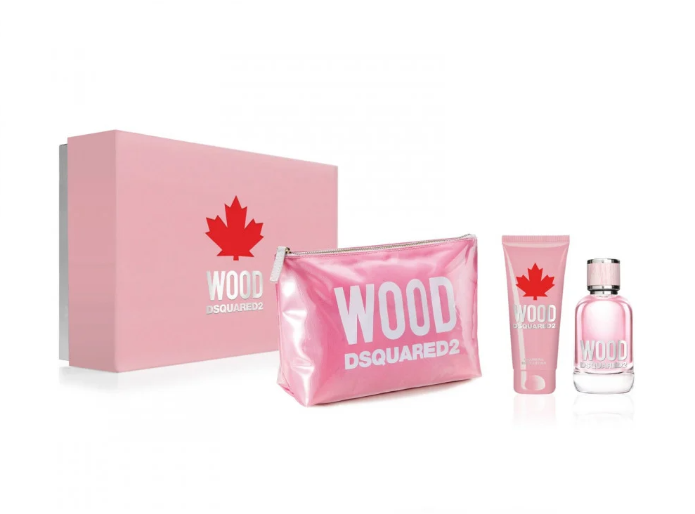 مجموعة دسكوارد تو وود ريد للنساء او دي تواليت 100 مل + جل استحمام 100 مل + حقيبه