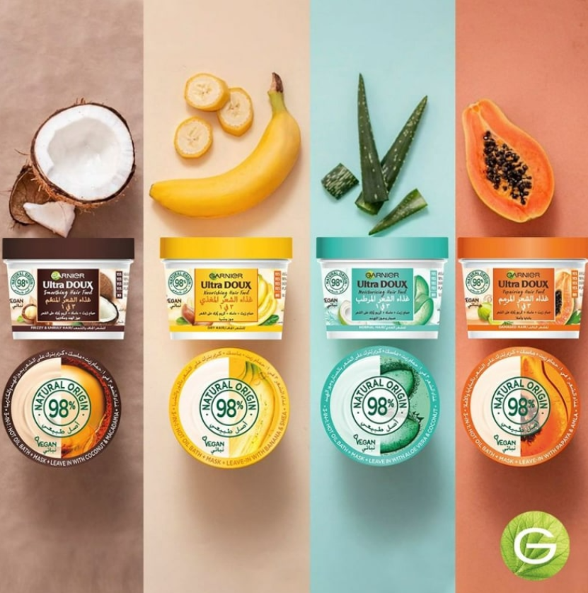 قارنييه الترا دو غذاء الشعر المنعم 3 في 1 بالصبار – 390مل