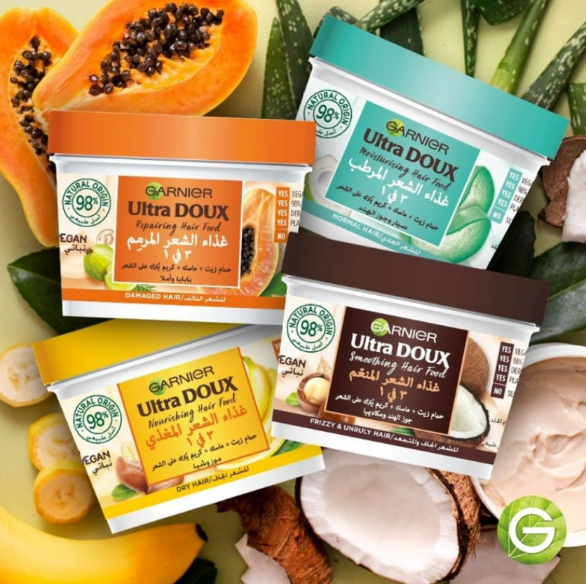 قارنييه الترا دو غذاء الشعر المنعم 3 في 1 بالصبار – 390مل