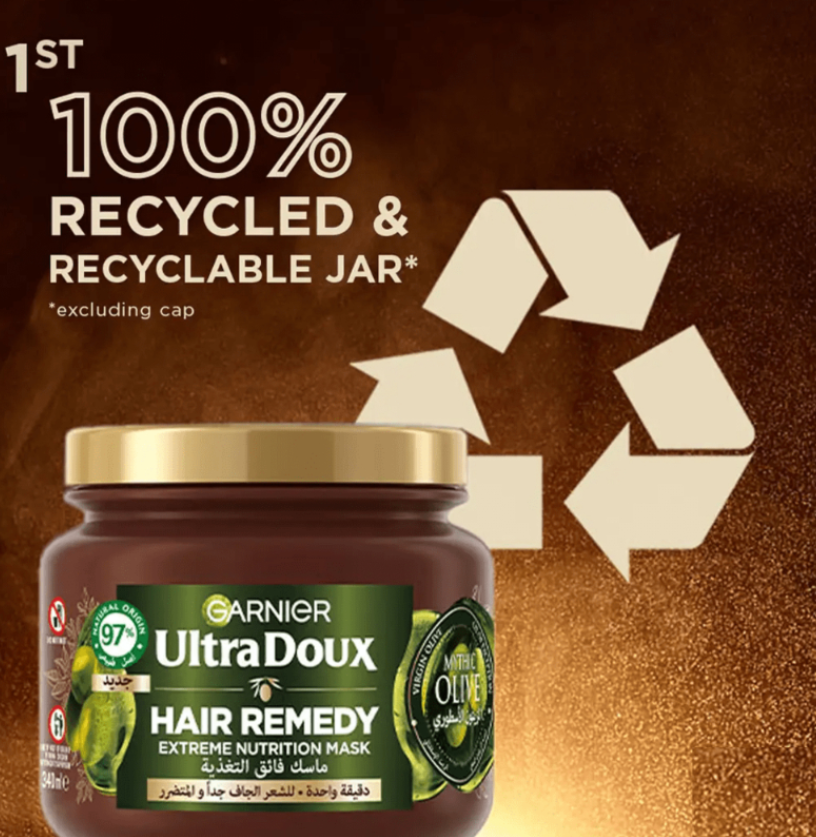 ماسك التغذية الفائقة للشعر الترا دوكس بالزيتون الأسطوري من غارنييه – 340مل
