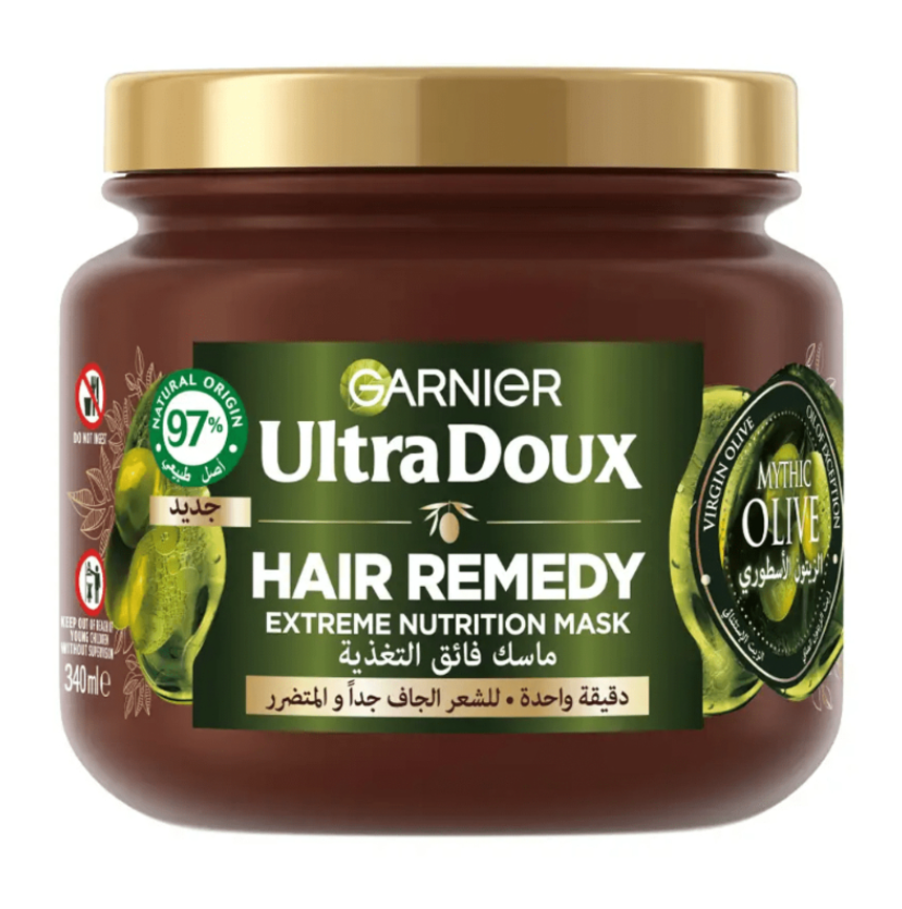 ماسك التغذية الفائقة للشعر الترا دوكس بالزيتون الأسطوري من غارنييه – 340مل