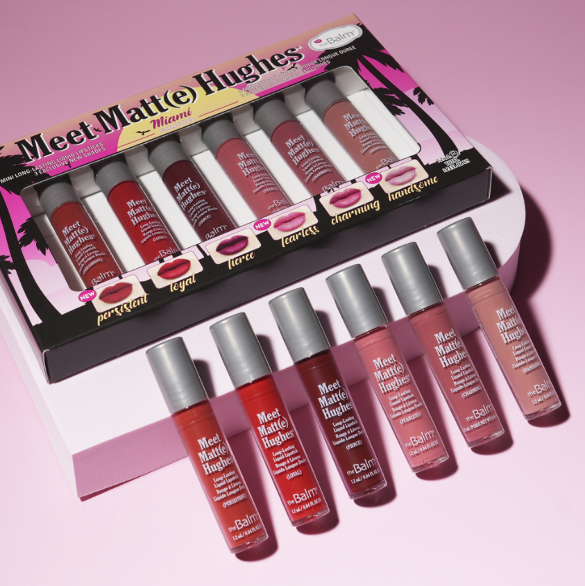 مجموعة 6 ميني احمر شفاه روج سائل ميت مات ( اي ) هيوز من ذا بالم - ميامي