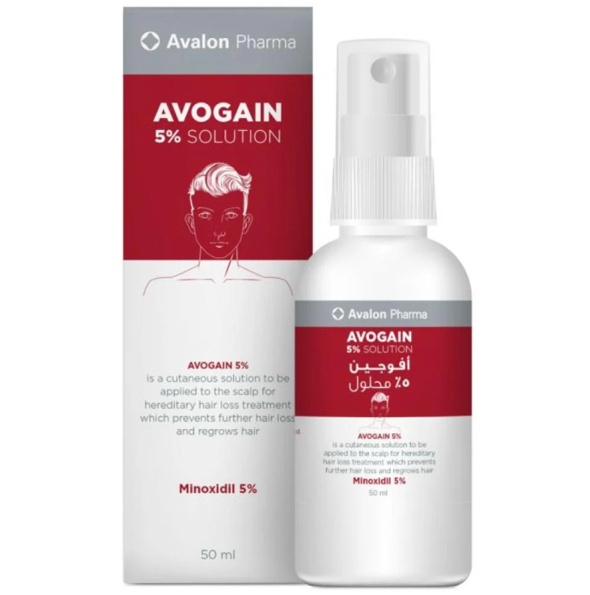 أفوجين 5% محلول بخاخ يحفز نمو الشعر ويمنع تساقطه من أفالون فارما -50مل