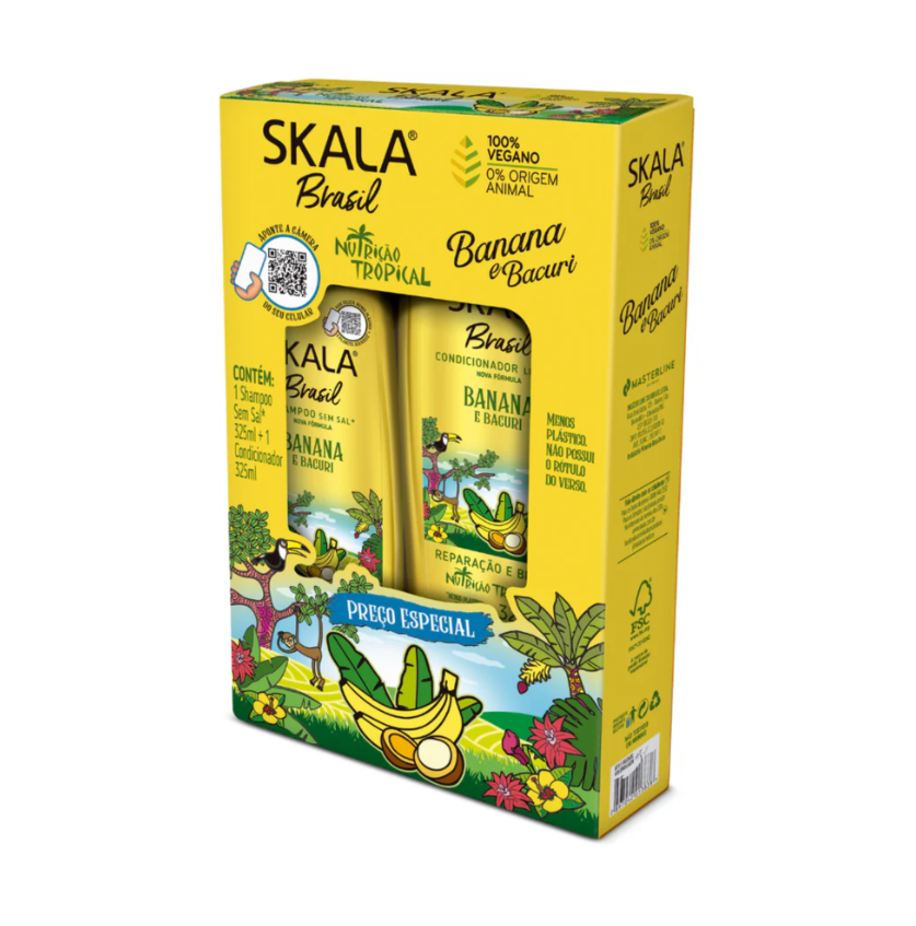 سكالا شامبو وبلسم إصلاح وتألق بالموز والباكوري - عبوتان × 325 مل