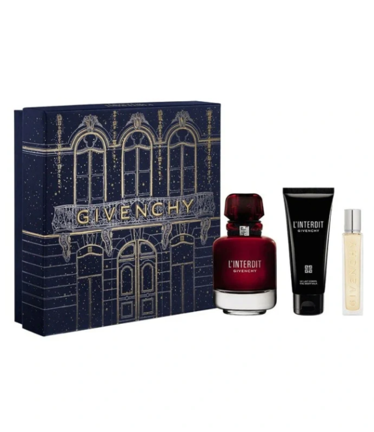 طقم جيفنشي لي انترديت نسائي او دي بارفيوم 80 مل + 12.5 مل + حليب للجسم 75 مل