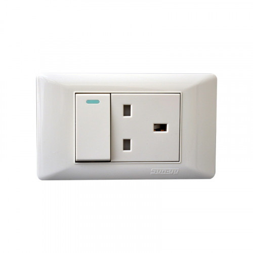 فيش 13 امبير + مفتاح منفصل 2*4 - صن يو 6