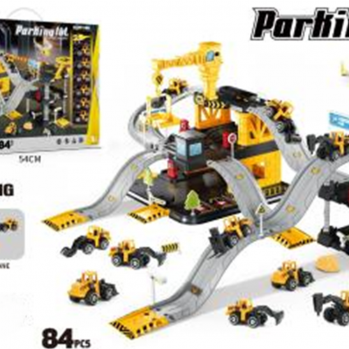 لعبة تراكيب منصة البناء-مواقف السيارات - 84 قطعة 