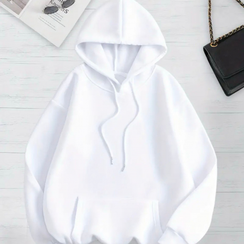 هودى مبطن بخامة دافئة مناسب للجنسين مزود بخيط لشد، بكمام طويلة وجيب لكنغر 