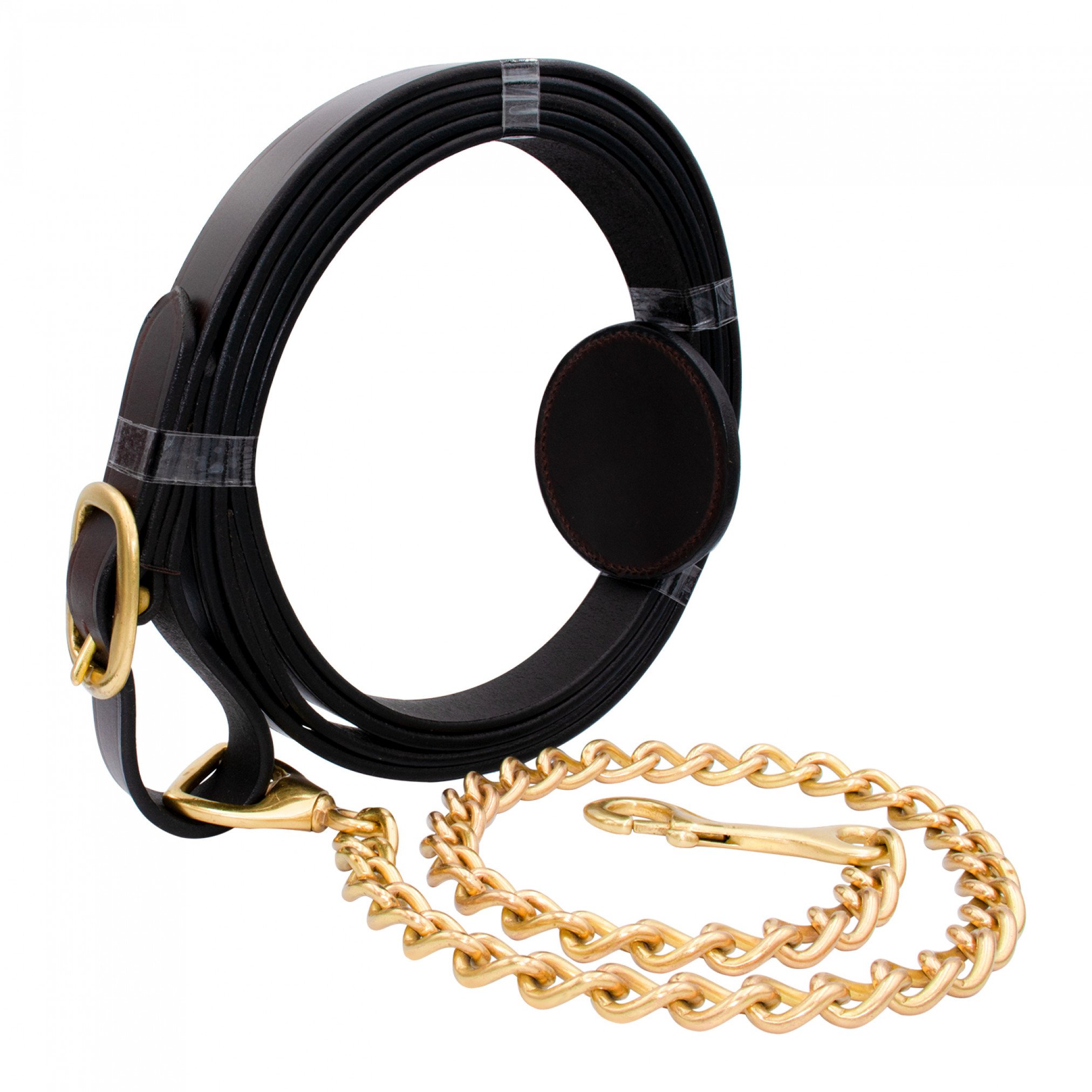 مقود جلد لعروض الجمال بسلسلة