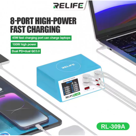 محول طاقة بمخارج متعددة لفحص البطاريات RL-309A من RELIFE