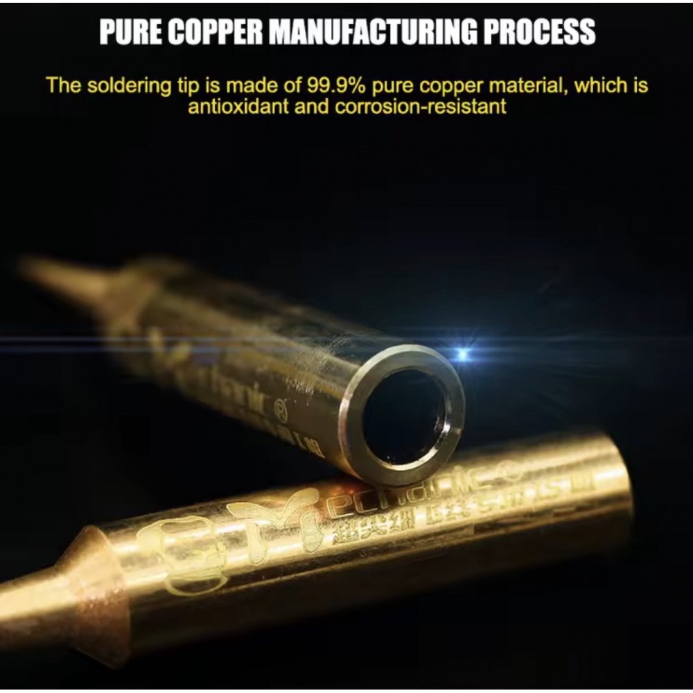 رؤوس مكواة لحام نحاس + سلك لحام نحاس فائق الدقة FX-T9 من MECHANIC