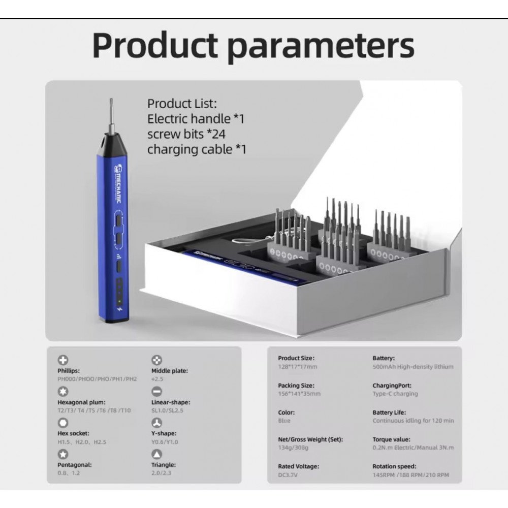 مفك كهربائي احترافي ES240 من MECHANIC