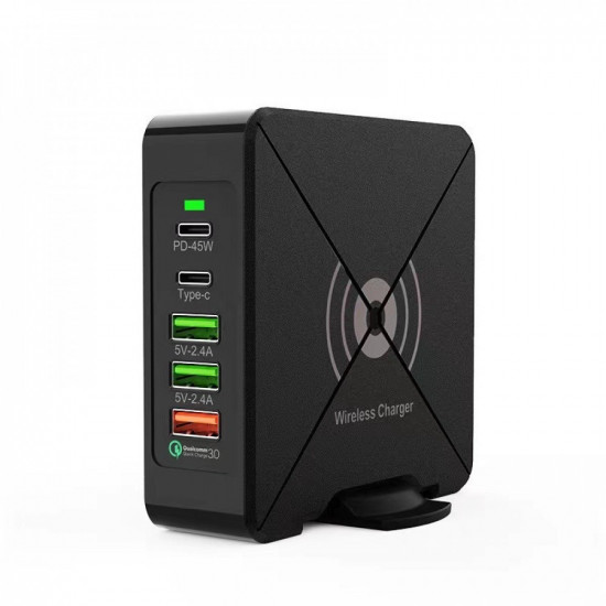 محول طاقة بمخارج متعددة و وشحن لاسلكي 