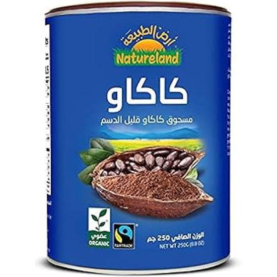 أرض الطبيعة – مسحوق كاكاو قليل الدسم