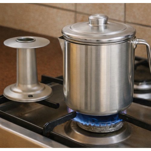 غلاية الحليب المنيوم بغطاء ويد مقاس 16