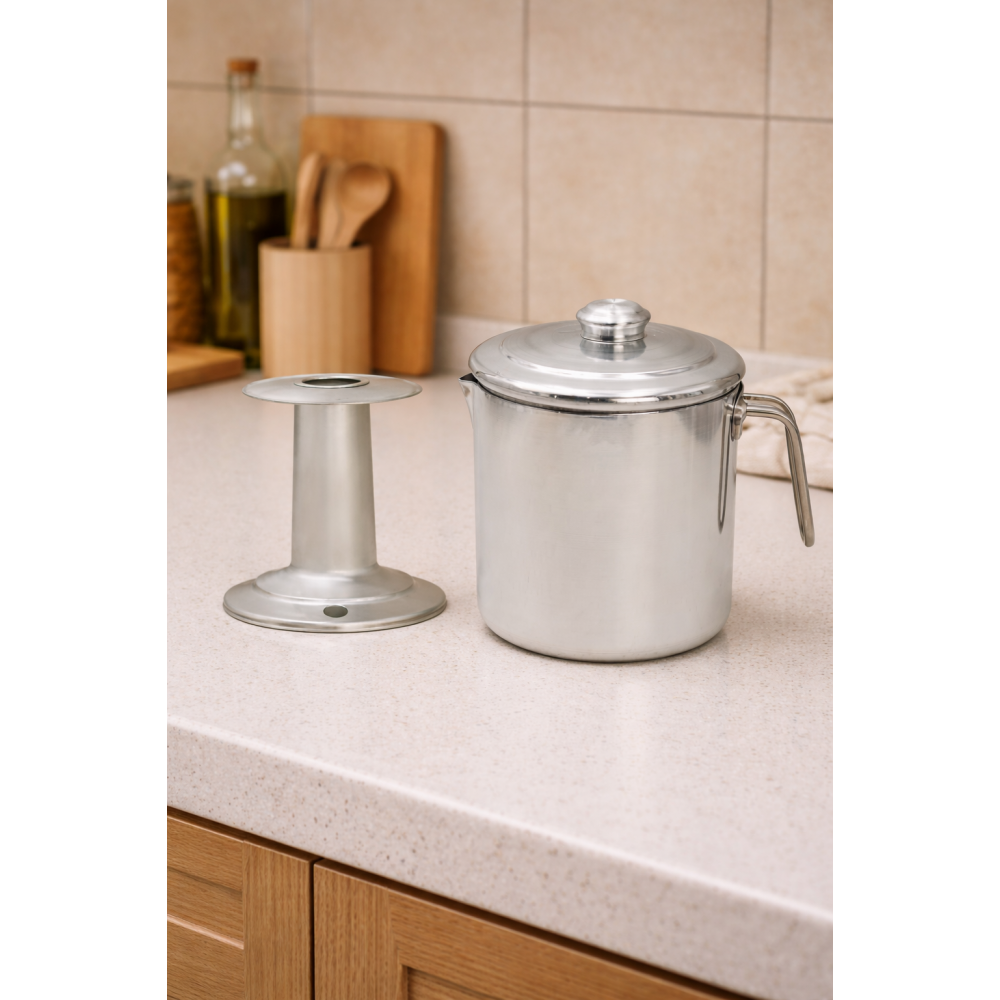 غلاية الحليب المنيوم بغطاء ويد مقاس 14 