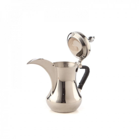 دلة العساف استيل مع مقبض اسود مقاس 32