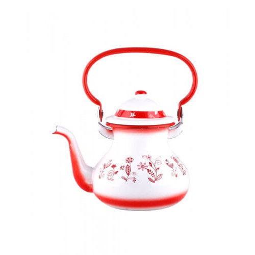 بريق غضار مغربي بنقشة ورد احمر مقاس 2.4 لتر