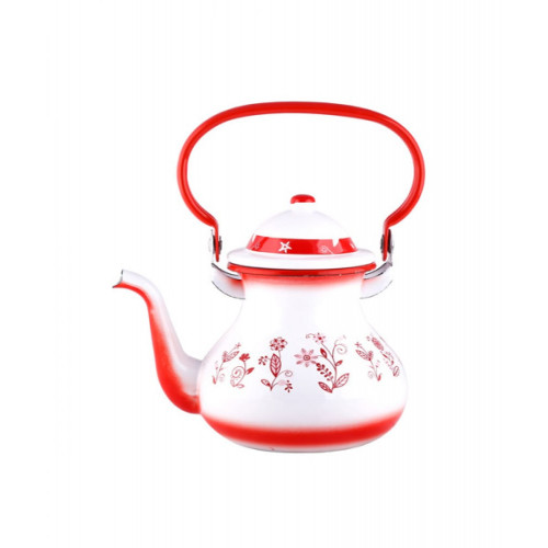 بريق غضار مغربي بنقشة ورد احمر مقاس 2.4 لتر